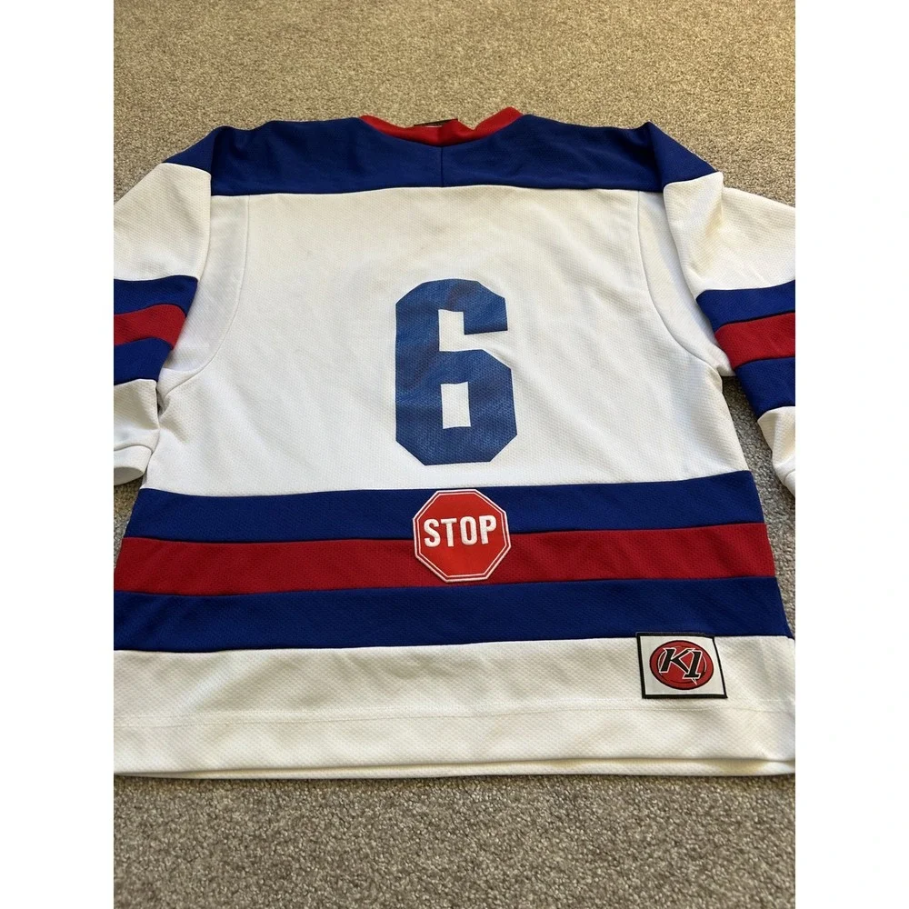 K1 Sportswear Hockey‎ Jersey Youth L White Blue Red Good CDP Coyotes Program 6